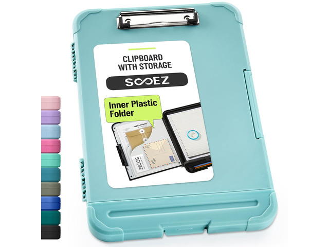 Reinforced Clipboard with Storage, Inner Plastic Folder Attached, Heavy Duty Clip Boards 8.5x11 with Pen Holder, High Capacity Nursing Clipboards...