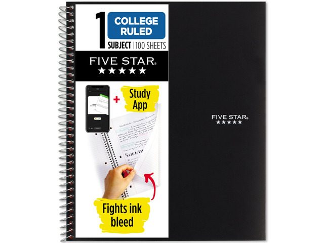 Spiral Notebook Plus Study App, 1 Subject, College Ruled Paper, 100 Sheets, 8-1/2' x 11', Forest Green (72055) (Pack of 12)