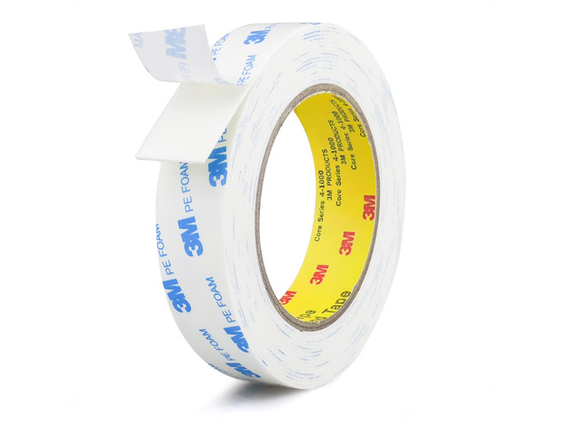 3M Double Sided Tape 1in x 16.5ft, Mounting Tape Heavy Duty, Strong Adhesive Wall Picture Hanging Strips PE Foam Tape