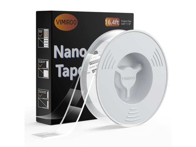 Heavy Duty Nano Double Sided Invisible Bond Mounting Tape, 16.4FT Strength Adhesive, Holds up to 99 lbs, All-Purpose, Indoor & Outdoor Decor