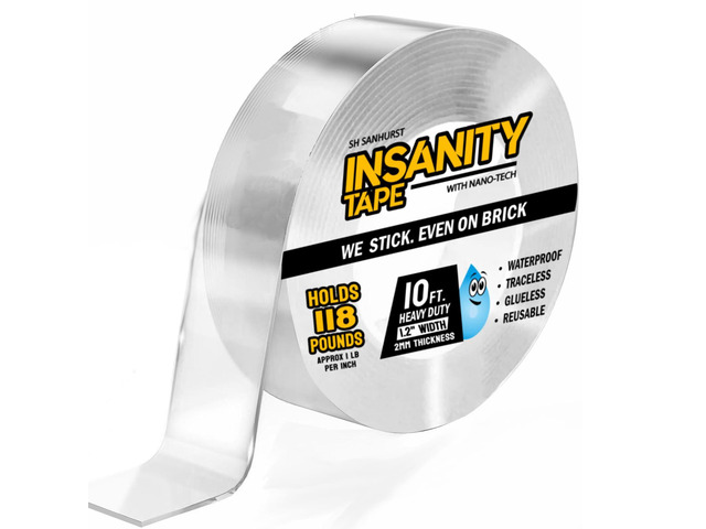 Double Sided Tape Heavy Duty, Removable Nano Mounting Tape Safe For Most Walls & Floors, Traceless Adhesive Strips, Weatherproof - Strong Hold For...