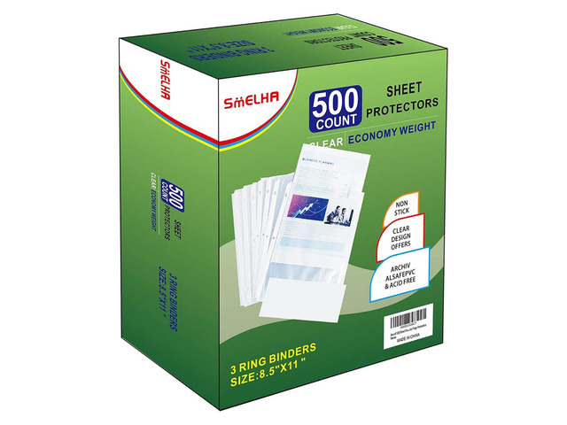 Sheet Protectors 500 Page,Page Protector 8.5' x 11' Upgraded Clear Plastic Page Protectors,for 3 Ring Binder, Top Loading Paper Protector with...