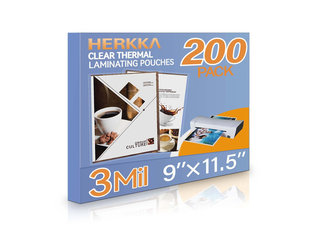 200 Pack Laminating Sheets, Holds 8.5 x 11 Inch Sheets, 3 Mil Clear Thermal Laminating Pouches 9 x 11.5 Inch Lamination Sheet Paper for Laminator,...
