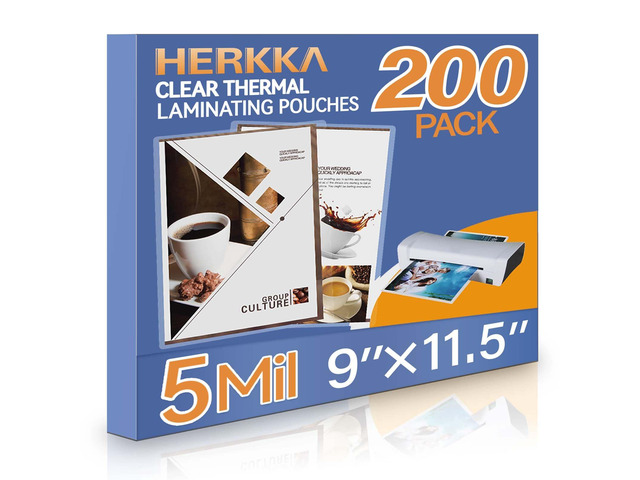 200 Pack Laminating Sheets, Holds 8.5 x 11 Inch Sheets, 5 Mil Clear Thermal Laminating Pouches 9 x 11.5 Inch Lamination Sheet Paper for Laminator,...