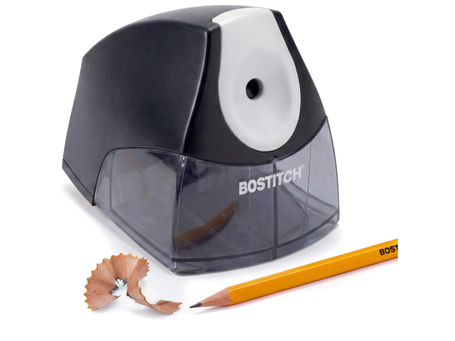 Office Electric Pencil Sharpener for Classroom & Desk Use, Heavy-Duty Stall-Free Motor, High-Capacity Shavings Tray, Black