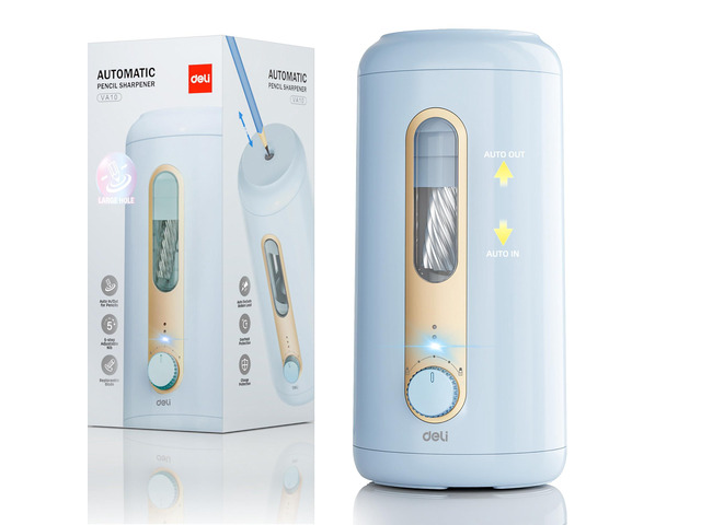 Electric Pencil Sharpener, Fully Automatic Pencil Sharpener, Blue Suitable for 6.9-10.8mm Colored/Jumbo Pencils, Auto in & Out, Rechargeable...