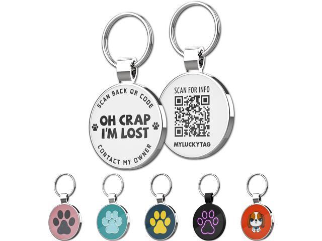 QR Code Pet ID Personalized Dog & Cat Collar Tag Online Profile with Instant Scanned Location Alert Email
