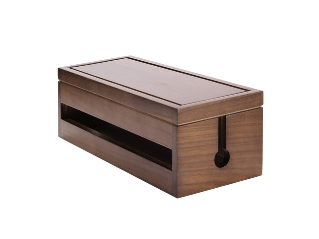 Cable Management Box Wooden Cord Organizer Box for Extension Cord Power Stripe Surge Protector Wire Management Concealer Cover Hider for Desktop...