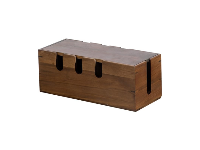 Large Cable Management Box, Wooden Cord Hider Desk Organizer, Power Strip and Cord Hider Box, Surge Protector Floor Cable Organizer, for Desktop...