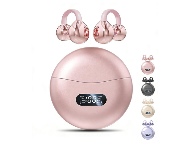 Clip on Earbuds,Open Ear Earbuds Wireless Bluetooth 5.4, Lightweight Open Ear Headphones with Mic 60H Battery,Waterproof, for Sports, Running,...