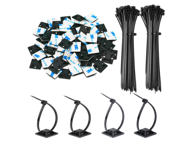 500 Pack 3/4' Zip Tie Adhesive Mounts Self Adhesive Cable Tie Base Holders with Multi-Purpose Tie wire clips with screw hole,Anchor stick on wire...