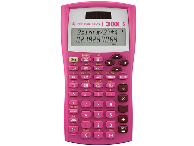 TI-30X IIS 2-Line Scientific Calculator, Pink Two-line calculator; Statistics and Advanced Scientific Functions
