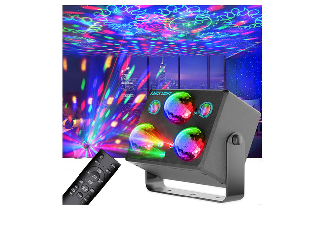 Party Lights,Disco DJ Strobe Light Rave Stage Projector Effect Dance Club Light Sound Activated with Remote Control for Parties Home Show KTV Pub...