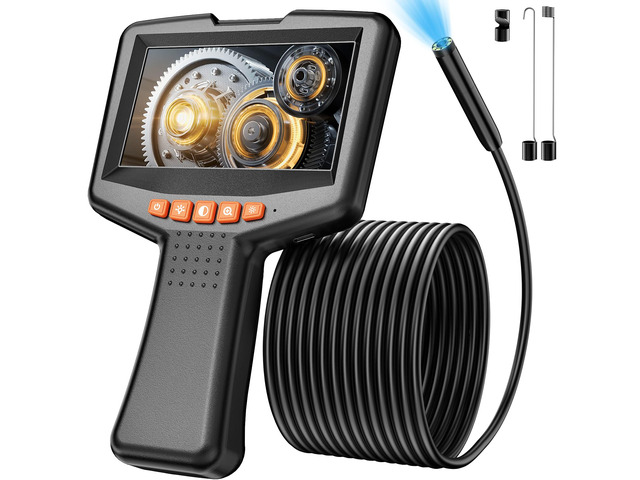 Endoscope Camera with Light: 4.3' 1080P HD Inspection Borescope Camera for Sewer - 16.4ft Waterproof Industrial Endoscope - Flexible Snake Bore...