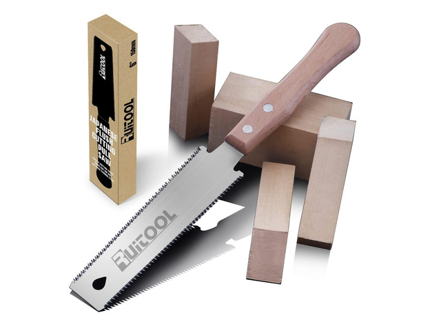 Japanese Hand Saw 6 Inch Double Edge Ryoba Pull Saw for Flush Cuts Flexible SK5 Blade, 14/17 Tpi Double-Edge Teeth, Beech Handle Wood Saw,...