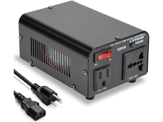 LVYUAN Voltage Transformer Converter 500 Watt Step Up/Down Convert from 110-120 Volt to 220-240 Volt and from 220-240 Volt to 110-120 Volt with US...