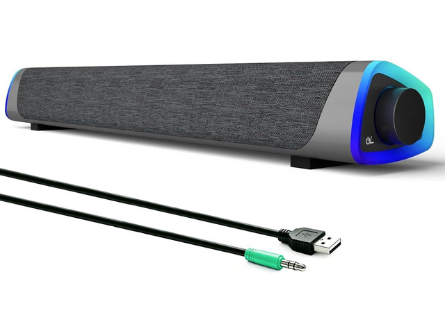 SOULION R30 Computer Speakers for Desktop PC, Wired USB Powered 3.5mm Aux