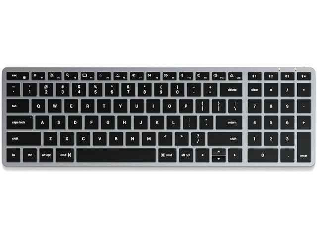Satechi Slim X2 Bluetooth Backlit Keyboard, Multi-Device Sync, Space Gray