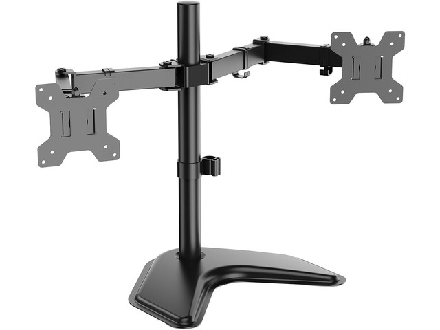 WALI Freestanding Dual Monitor Stand for 13-27 inch Screens, 22 lbs per Arm
