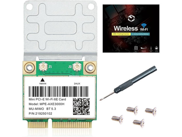 WiFi 6E Mini PCIe Card Tri-Band 5400Mbps BT5.3 Laptop Upgrade