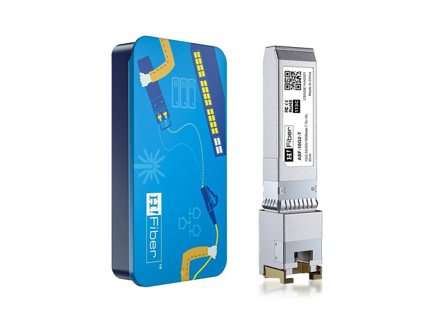 H!Fiber 10Gb SFP+ RJ45 Module, 10Gbase-T Ethernet SFP+ Copper Transceiver Support 10G/5G/2.5G/1.25G, Compatible with Cisco SFP-10G-T-S,Ubiquiti...