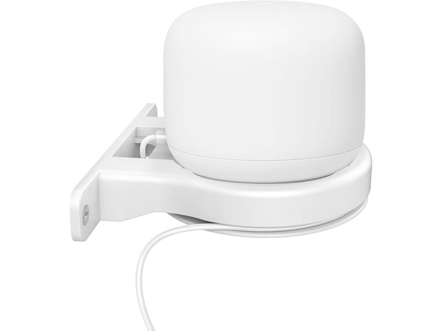 Delidigi ABS Wall Mount Compatible with Google Nest WiFi Router- AC2200 Bracket Holder Shelf for Nest WiFi Point [Built-in Cable Management] (White)