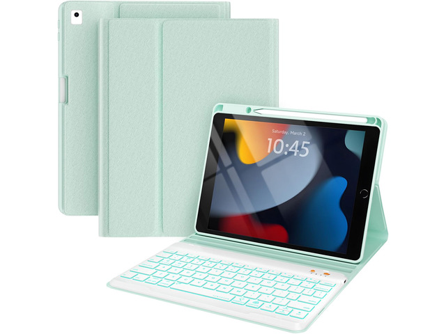 iPad 7th/8th/9th Generation Case with Keyboard 10.2-inch 2019/2020/2021, iPad Air 3rd/Pro 10.5-inch 2017 Compatible, 7 Color Backlit Keyboard...