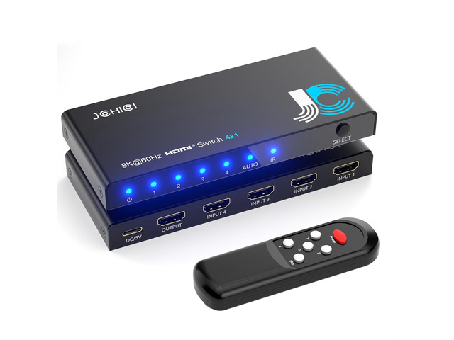 HDMI 2.1 Switch 4 in 1 Out 8K 60Hz 4K 120Hz for PS5 Xbox Apple TV