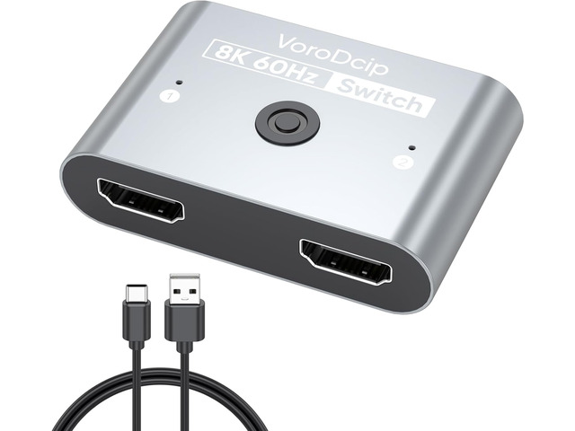 HDMI 2.1 Switch, HDMI Splitter 2 in 1 Out 4K@120Hz 8K@60Hz Bi-Directional