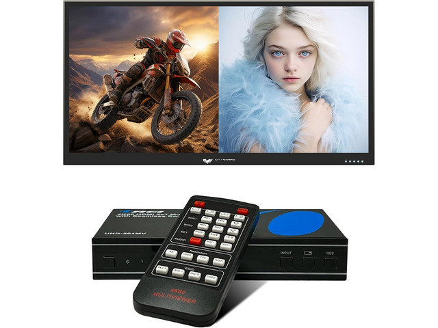 OREI 2x1 HDMI Multi Viewer Seamless Switch - 4K@60Hz RS-232 IR PIP EDID OSD