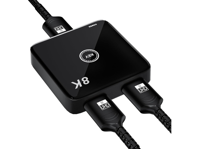HDMI 2.1 Switch 2 in 1 Out 8K@60Hz, 4K@144Hz, Bi-Directional, Touch Control, VRR, Dynamic HDR, HDCP 2.3, 48Gbps, Zero Lag for PS5/Xbox Series...