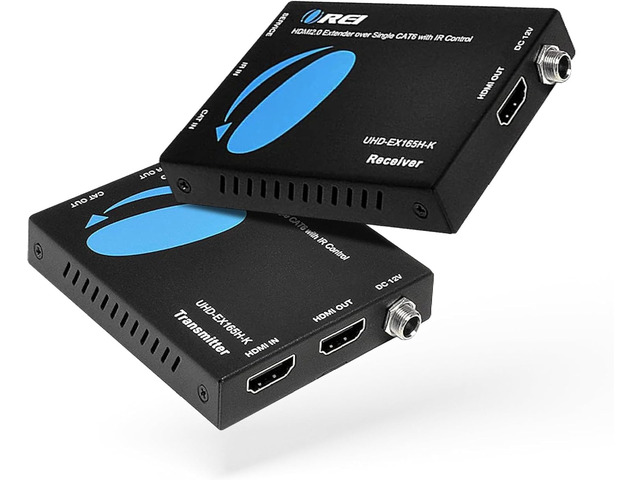 OREI 4K@60Hz HDMI Over Cat6 Balun 165ft One-Way IR Loop Out EDID HDR 18Gbps