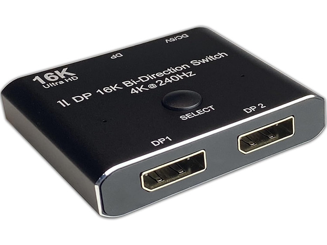 Bi-Directional DisplayPort Switch 8K60Hz Display Port 1.4 switcher 4K@144Hz 2in1out 1 in 2 Out for only Showing one Monitor at a time. Does not...
