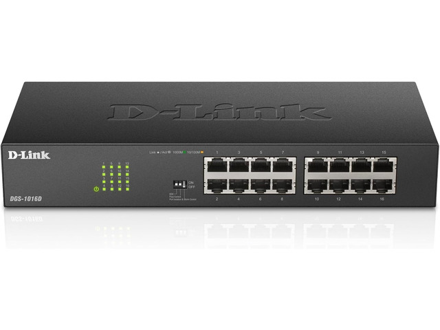 D-Link 16-Port Unmanaged Ethernet Switch, Fanless, Sturdy Metal with Shielded Ports, QoS, Fanless, Port Isolation, Storm Control,...