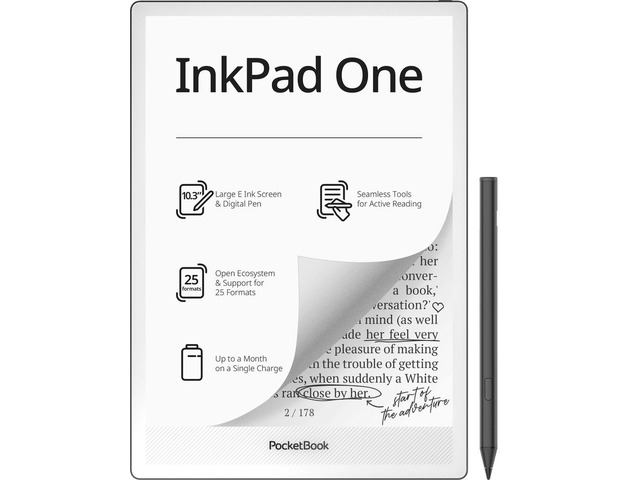 PocketBook InkPad One 10.3 E Ink Screen and Stylus for Active Reading Essential Tools for Note-Taking Bluetooth & Text-to-Speech Support ...
