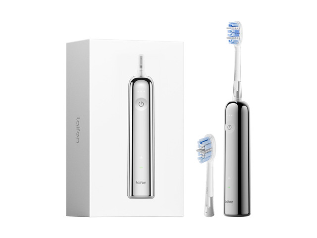 Laifen Wave Pro Electric Toothbrush with 2 Brush Heads and Travel Bag - Stainless Steel