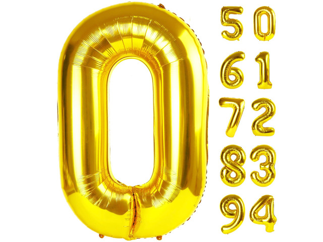 0 Balloon - Number Balloon 40 Inch, 0th Gold Birthday Decorations Giant foil helium inflatable 10 20 30 40 50 Numbers Balloon Birthday...