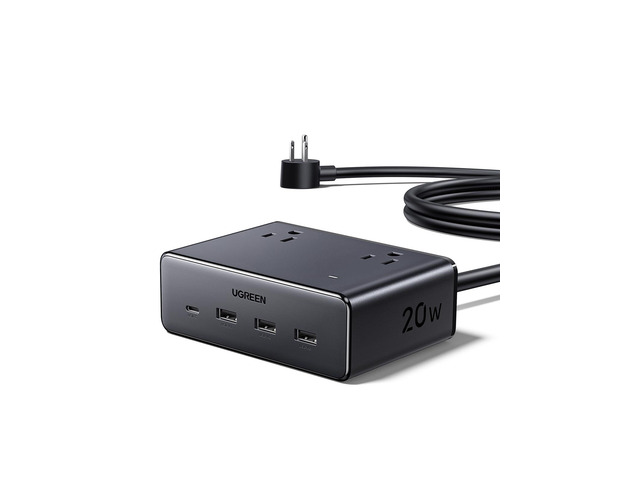 20W 8-Port Cruise Approved Power Strip with 5FT Extension Cord 1 USB-C, 3 USB-A, 4 AC, 20W PD Charging, Cruise Ship Travel Essentials, TUV Listed