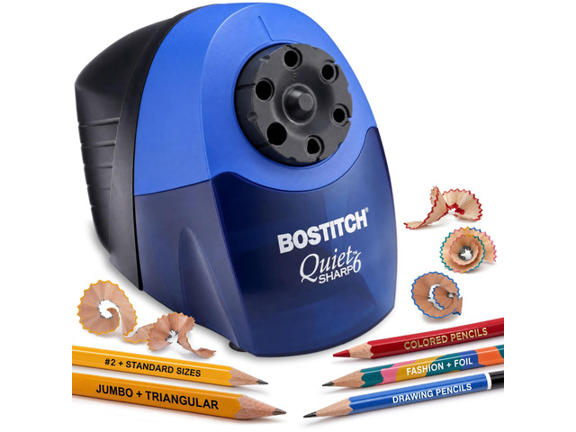 Office Heavy Duty Electric Pencil Sharpener, Classroom, Blue Handles colored and graphite pencils up to jumbo and Tri-Write sizes, with a...