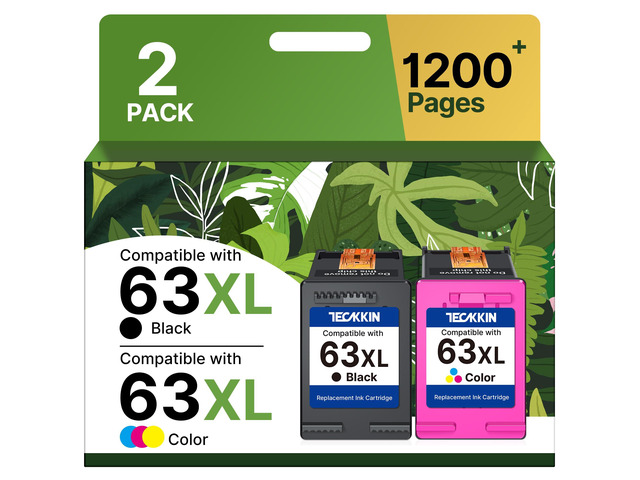 63XL Ink Cartridges Black and Color for HP Ink 63 Replacement for HP 63XL Ink Cartridge Combo Pack Works for HP OfficeJet 3830 4650 5255 5258; Envy...