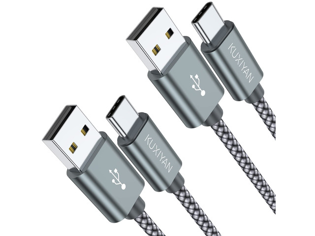 USB Type C Cable,(2-Pack 3FT) USB C Charger Cable Car Carplay Cable Nylon Braided Fast Charging Sync Cord Compatible iPhone 17 Air/16 Pro Max...