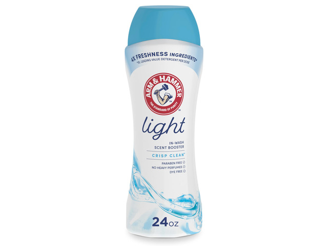 ARM & HAMMER Light Laundry Scent Booster, Crisp Clean Scent, 24 Oz In-Wash Laundry Fragrance, No Heavy Perfumes, No Dyes, No Parabens, Laundry...