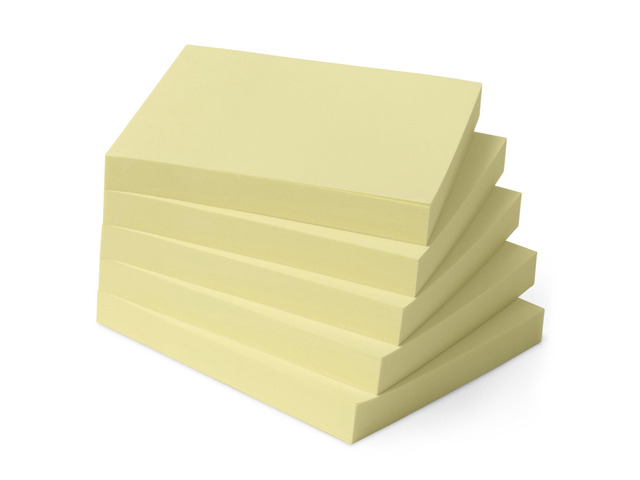 Square Sticky Notes, Self-Stick Pads, 3 x 3 inches, Yellow, 5-Pack, 100 Sheets per Pad