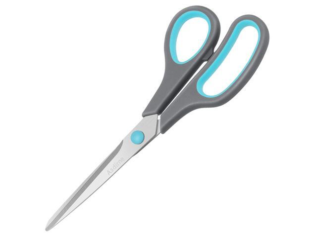 8.5' Scissors, Stainless Steel Blades, Soft Grip Handle, Suitable for Households,Offices and Schools, All Purpose, Blue/Grey