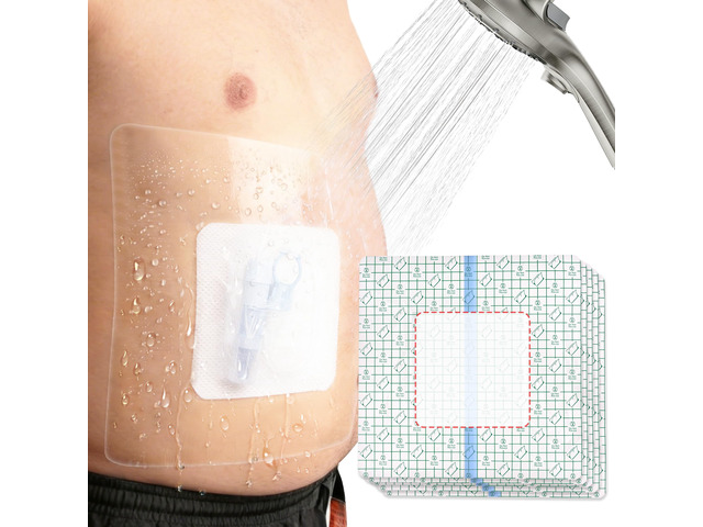 15Pcs 10.2'x10.2' Shower Shields Wound Cover with Non-Stick Central Pad Large Waterproof Protector Bandage, Adhesive Dressing Film for Dialysis...