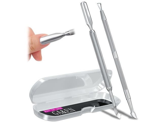 2PCS Metal Silver Cuticle Pusher Tool and Scraper Nail Pusher Nail Trimmer Stainless Steel Gel Nail Scraper Tool, Nail Polish Remover Peeler...