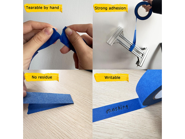 Premium Blue Tapes, Painters Tape, Masking Tape (1081.8yd =0.94IN*60.1yd*18 Rolls), Medium Adhesion, Edge-Lock, Multi-Surface Painter's Paper Tape...