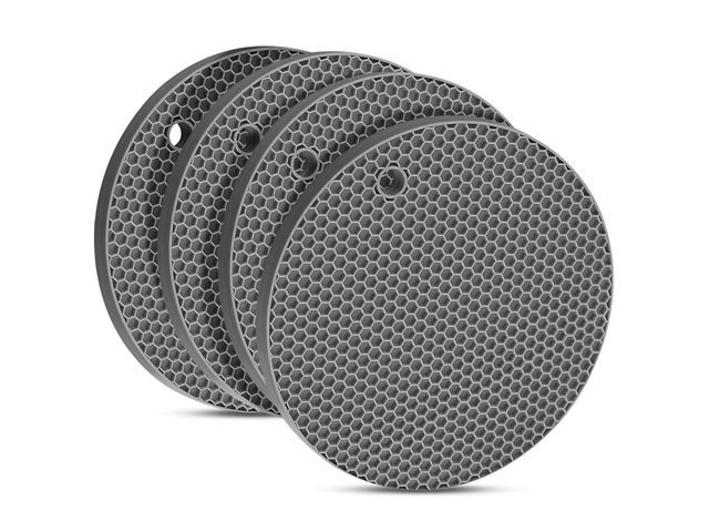 Silicone Trivets for Hot Dishes, Food-Grade Silicone, BPA Free 4PCS It Can Be Placed on Kitchen Countertops, Dining Tables, or in Pots to Prevent...