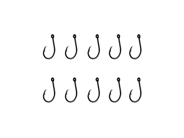 10PCS High-Carbon Steel Circle Hooks Barbed Fishing Hooks with Holes, Freshwater and Saltwater Fishing Hooks for Tuna, Catfish, Bass (#4)