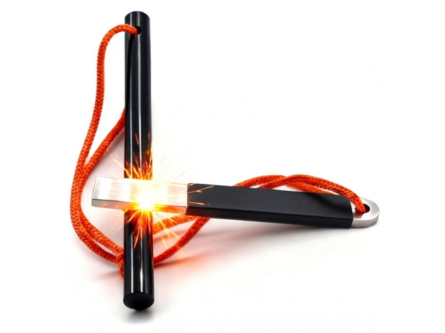 4' Portable Waterproof Ferrocerium Ferro Rod Fire Starter Survival Tool Pocket-size, Flint and Steel, Magnesium Camping Emergency Fire Starters...